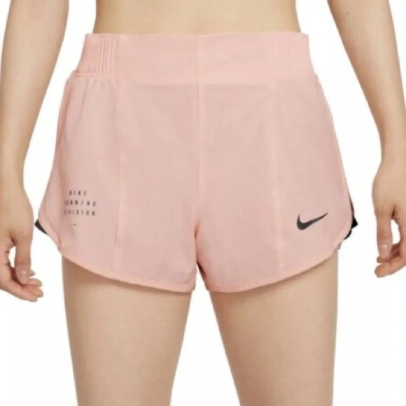 Nike Womens XL Dri Fit Run Division Tempo Luxe Shorts Dd5328-864 Pink/Black - Picture 1 of 13